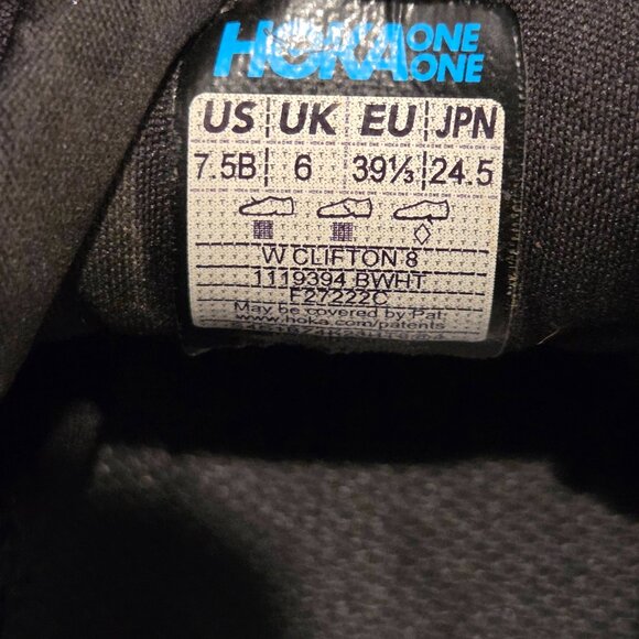 Hoka Clifton Running Shoes Womens 7.5B Black Gray - Picture 3 of 9